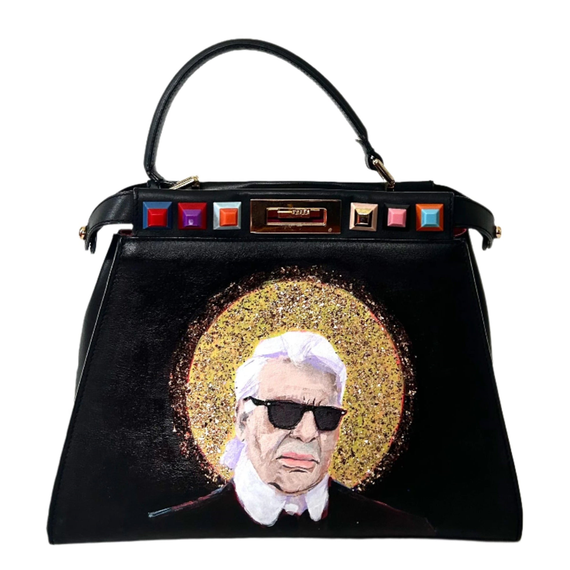 Saint Karl and Choupette on Fendi Studded Peekaboo