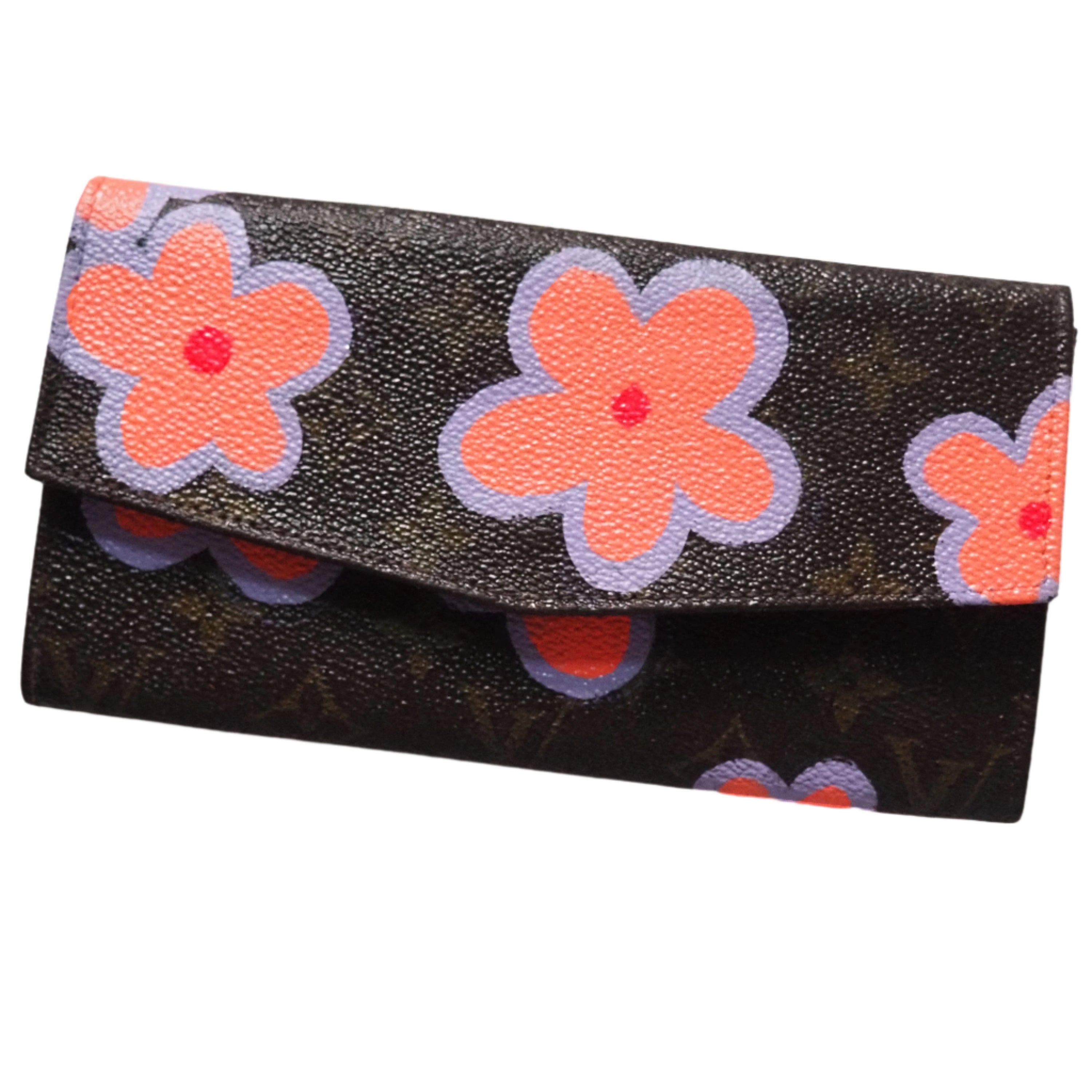 Mod flowers on Louis Vuitton long wallet